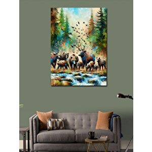 Kanvas Tablo Koşan Bizonlar 50x70 cm