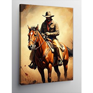Kanvas Tablo Kovboy Atlı 100x140 cm