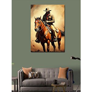 Kanvas Tablo Kovboy Atlı 100x140 cm