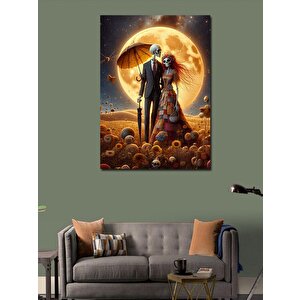 Kanvas Tablo Aşık İskeletler 100x140 cm