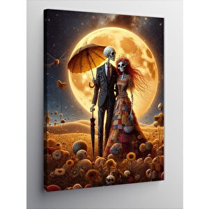 Kanvas Tablo Aşık İskeletler 50x70 cm