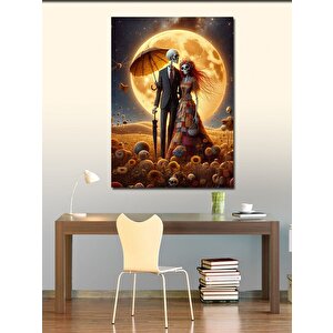 Kanvas Tablo Aşık İskeletler 50x70 cm