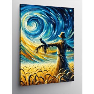 Kanvas Tablo Tarlada Korkuluk 100x140 cm