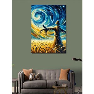 Kanvas Tablo Tarlada Korkuluk 100x140 cm