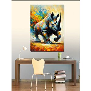 Kanvas Tablo Koşan Gergedan 100x140 cm