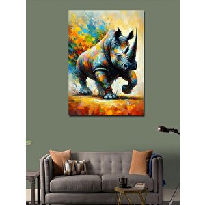 Kanvas Tablo Koşan Gergedan 100x140 cm