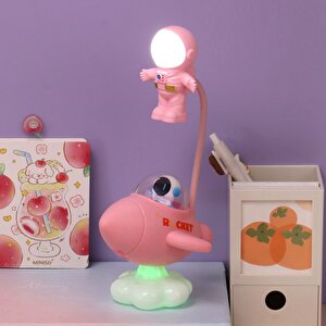 Uçan Astronot Masa Lambası, Pembe, 28x14 Pembe