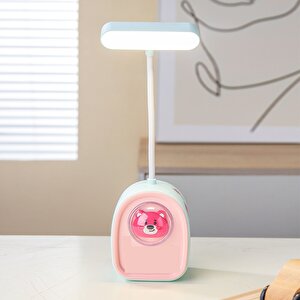 Ayicik Masa Lambası Ve Kalemtıraş, Pembe, 27x8 Pembe
