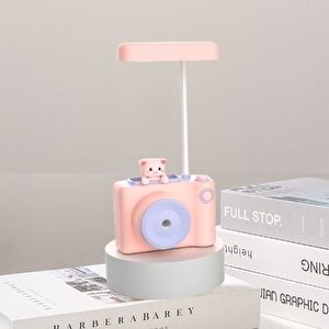 Kamera Masa Lambası Ve Kalemlik, Pembe, 20x10 Pembe