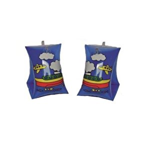 Gemi Desenli Şişme Kolluk Mavi 30x15 Cm
