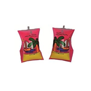 Gemi Desenli Şişme Kolluk Pembe 30x15 Cm