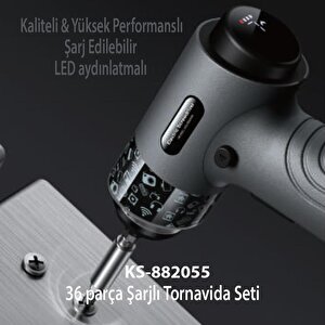 Sarjli Tornavida Seti 36 Parçali Manyetik Uç 5v 2500mah