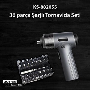 Sarjli Tornavida Seti 36 Parçali Manyetik Uç 5v 2500mah