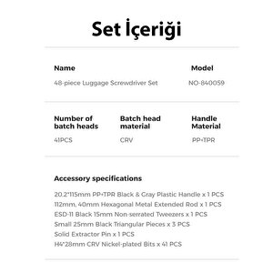Kingsdun 48 Parçali Tasinabilir Mini Tornavida Seti Ks-840059