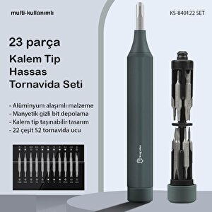 23'ü 1 Arada Manyetik Hassas Tornavida Seti KS-840122