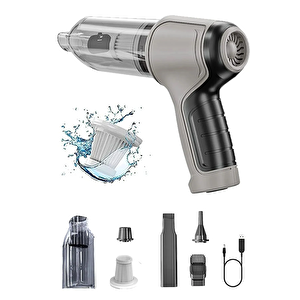 Germany Pro Mini 6000pa Güçlü Emiş Üfleme Özellikli Ev Araç Kablosuz Şarjlı El Süpürgesi 120w 7in1