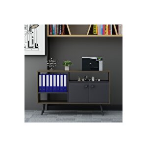 Lagomood İrony Maxi Ofis Dolabı Antrasit Ceviz
