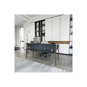 Lagomood Zenith Ofis Masası 150cm Antrasit Ceviz Antrasit Ceviz