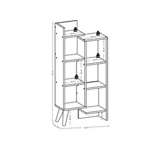 Lagomood Evren Kitaplık Antrasit  Ceviz