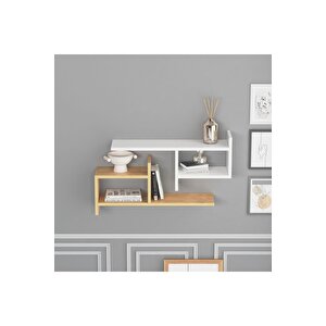 Lagomood Hisar Plus Duvar Rafı Beyaz Meşe Beyaz - Meşe