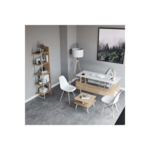 Lagomood İrony Poly Ofis Takımı  Beyaz Meşe Beyaz - Meşe