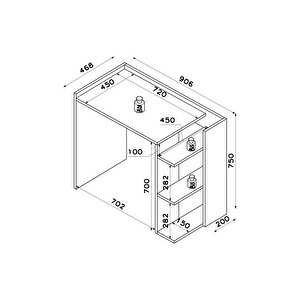Lagomood Ruby Çalışma Masası Antrasit-ceviz