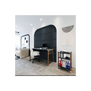 Lagomood Zenith Çalışma Masası Kitaplık Takım 150cm Antrasit Ceviz Antrasit Ceviz