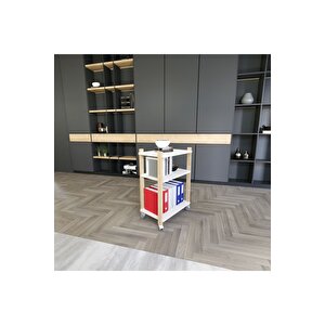 Lagomood Zenith Kitaplık Beyaz Meşe Beyaz - Meşe