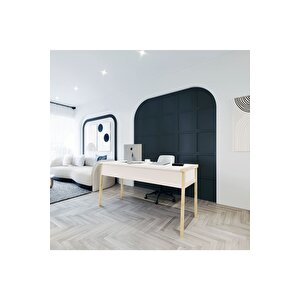 Lagomood Zenith Çalışma Masası 150cm Beyaz Meşe Beyaz - Meşe