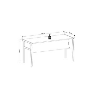 Lagomood Zenith Çalışma Masası 150cm Beyaz Meşe