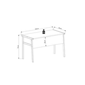 Lagomood Zenith Çalışma Masası 120cm Beyaz Meşe