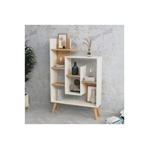 Lagomood New Sally Kitaplık Beyaz  Meşe Beyaz - Meşe