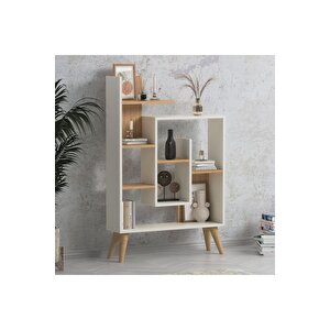 Lagomood New Sally Kitaplık Beyaz  Meşe Beyaz - Meşe