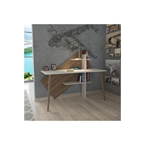 Lagomood Rüzgar Çalışma Masası Beyaz-ceviz Beyaz - Ceviz