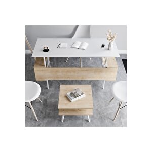 Lagomood İrony Ofis Sehpası Meşe Beyaz Beyaz - Meşe
