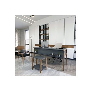Lagomood Zenith Ofis Masa Takım 150cm Antrasit Ceviz Antrasit Ceviz