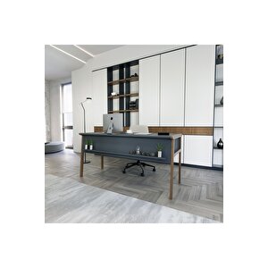 Lagomood Zenith Ofis Masa Takım 150cm Antrasit Ceviz Antrasit Ceviz