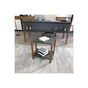 Lagomood Zenith Ofis Masa Takım 150cm Antrasit Ceviz