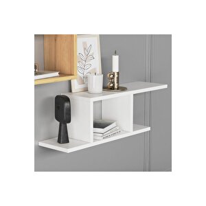 Lagomood Deren Plus Duvar Rafı Beyaz Meşe Beyaz - Meşe