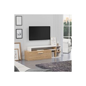 Lagomood Karamel Tv Ünitesi Beyaz Meşe Premium Beyaz Meşe