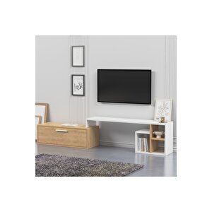 Lagomood Karamel Tv Ünitesi Beyaz Meşe