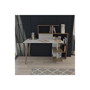 Lagomood Uzay Çalışma Masası Beyaz-ceviz Beyaz - Ceviz