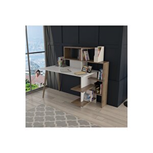 Lagomood Uzay Çalışma Masası Beyaz-ceviz Beyaz - Ceviz