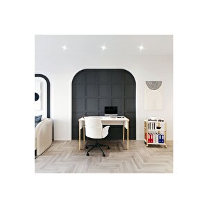 Lagomood Zenith Çalışma Masası Kitaplık Takım 120cm Beyaz Meşe