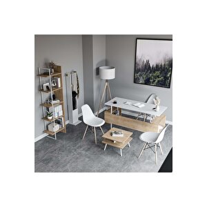 Lagomood İrony Joline Ofis Takımı  Beyaz Meşe Beyaz - Meşe