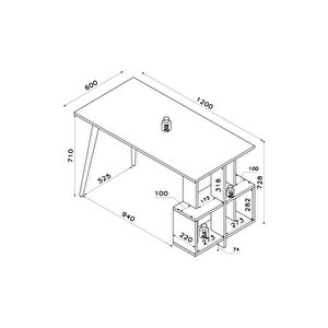 Lagomood Si̇de Çalışma Masası Antrasit-ceviz