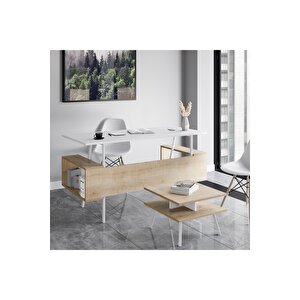 Lagomood İrony Rasha Ofis Takımı  Beyaz Meşe Beyaz - Meşe