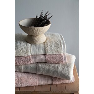 90x150 4lu Havlu Seti Lotus Blush-ekru - Banyo Seti̇