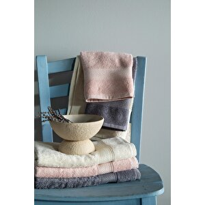 50x90 Havlu Seti Lotus Ekru-blush-koyu Gri - Banyo Seti̇
