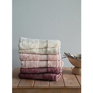 50x90 Havlu Seti Lotus Ekru-blush-gul Kurusu - Banyo Seti̇